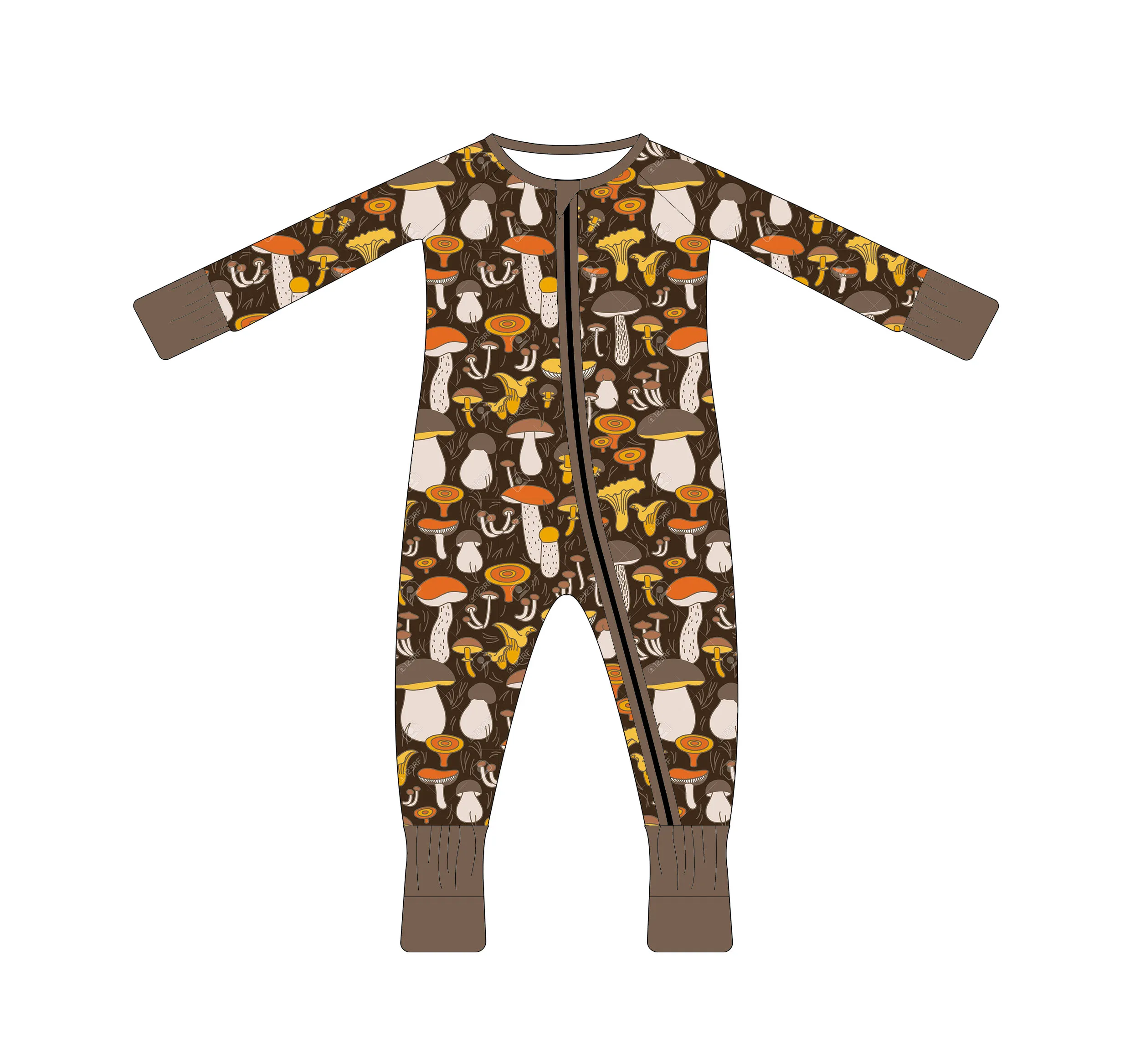 Бамбуковый комбинезон с принтом грибной тематики для малышей