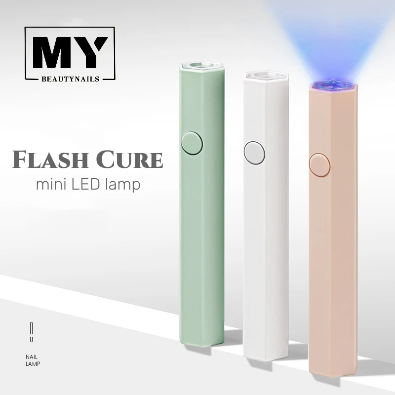 MyBeautyNails Wholesales OEM Private Label Gel X Tip Extension Portable Cordless Rechargeable Mini UV LED Flash Cure Light