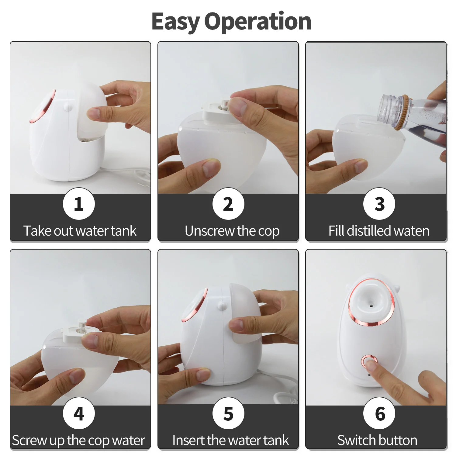 Face Steaming Device 2 In 1 Hot Professional Spa Luxury Stand Ozone Steam Manual Nano Ionic Facial Steamer Machine