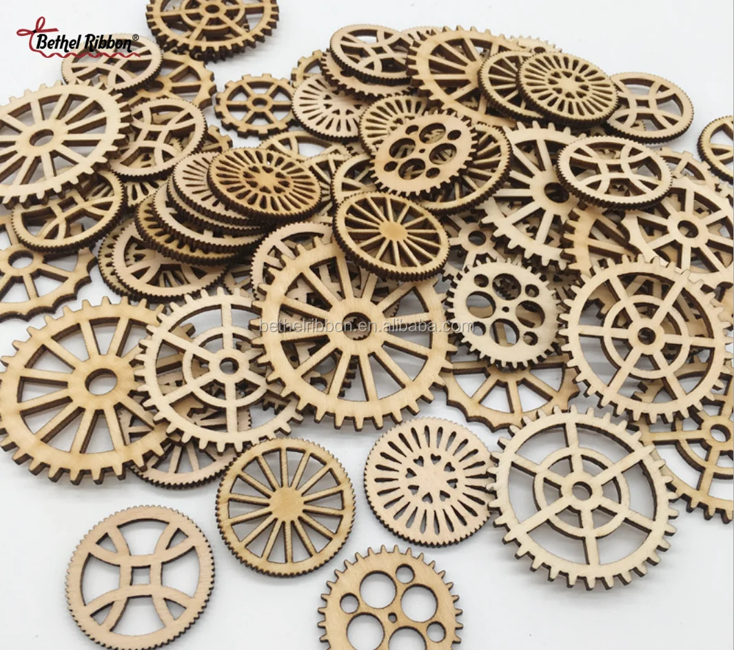 Wooden craft wholesale gear decoration accessories for wall decoration