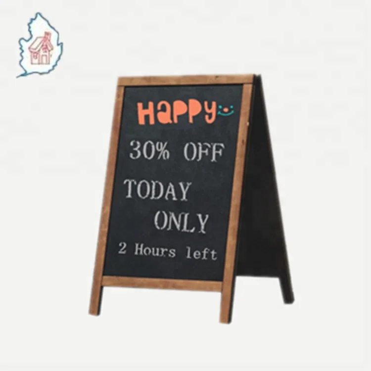 Sandwich Board Sidewalk Chalkboard Sign: Reinforced, Heavy-Duty Sidewalk Chalkboard Sign: