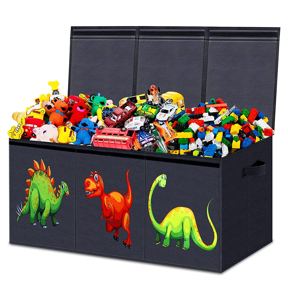 Foldable Large Kids Toy Box Chest Storage Organizer Cubes Organizer Collapsible Large Toy Storage Box & Bins with Lid