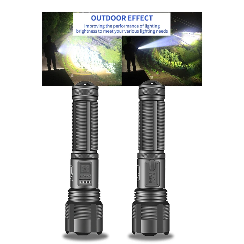 Super Powerful XHP90 LED Flashlight XHP70 Zoom Tactical Torch Waterproof Ultra Bright Lantern XHP50 Lamp 18650 USB Rechargeable