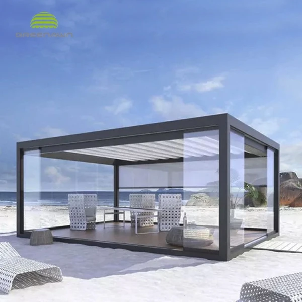 Motorized waterproof aluminum louvered roof pergola kits