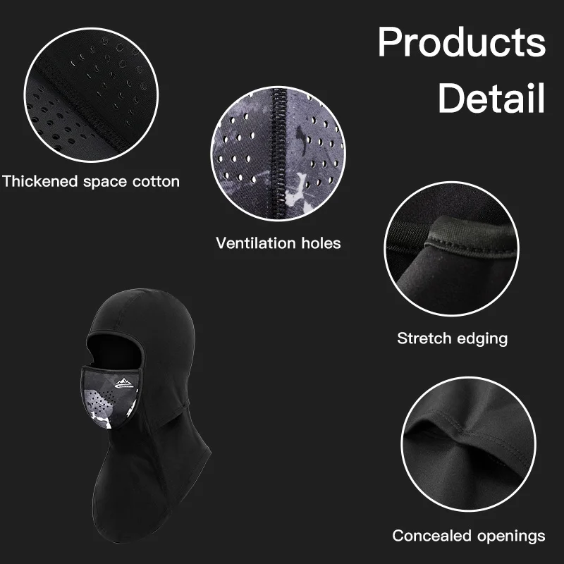 GOLOVEJOY DTJ47 Outdoor Cycling Motorcycle Magnetic Mask Balaclava With Fleece Lining Windproof Full Face Balaclava