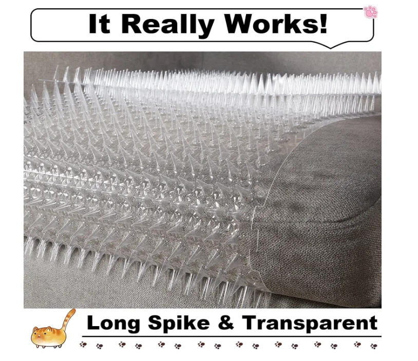 Kingtale Custom Pet Suppliers Clear Spiked Cat Repellent Mats for Outdoor Garden Window Sofa