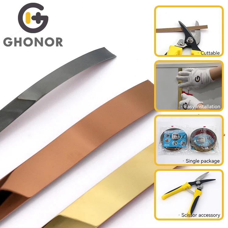 2.5M Long Luxury Flexible Moulding Profile Wall Trims Stainless Steel Edge Trim Brushed Strip 10 20 30 40Mm