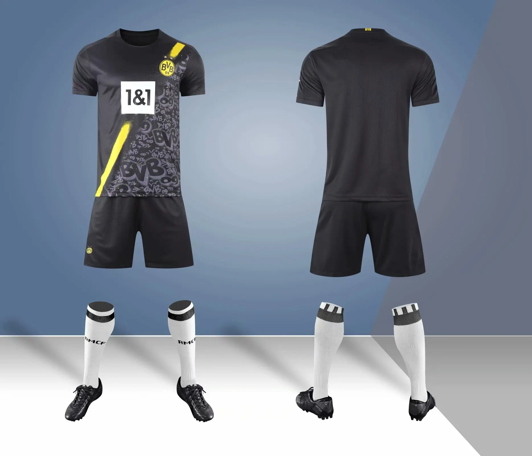 dortmund soccer jersey Borussia 21 22 fourth 4th 2021 2022 home football shirt HAALAND REUS SANCHO men uniform+ kids kit