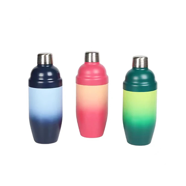 Wholesale Customized Shaker Bottle Wine Dispenser Double Walled Stainless Steel Wine Shaker with Lid