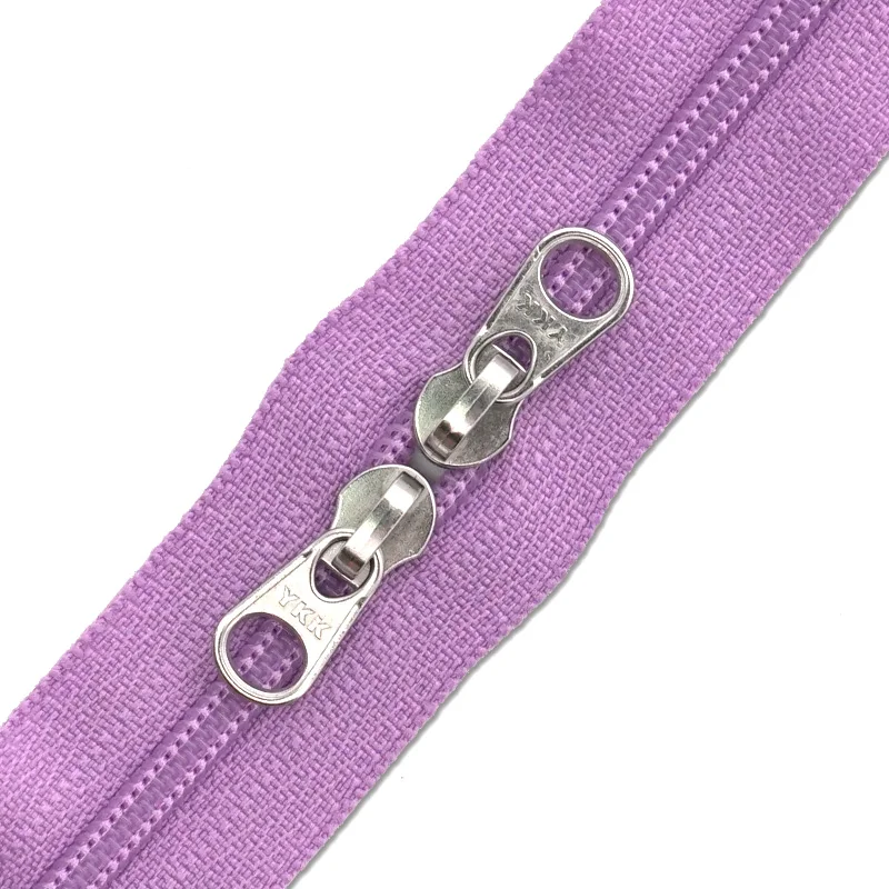 YKK Zipper Nylon Coil Reversed Zipper Long Chain Clothing Fashionable DTM Dye to Match Color for Jackets Pants Bags Suitcase