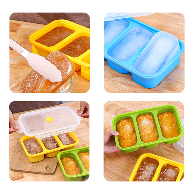 Home Kitchen Multi color Soup jelly maker Freezer Storage Containers Food Grade Silicone mold ice cube Tray soup cube mold