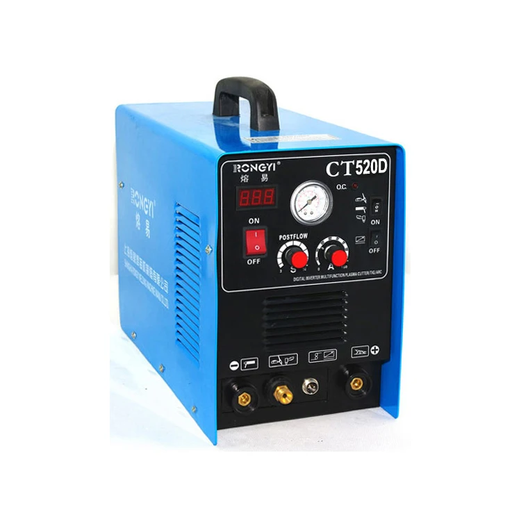 Shanghai Rongyi CT520D dual voltage 110v and 220v 3-in-1 Multi-function inverter Digital DC TIG/MMA/CUT welder