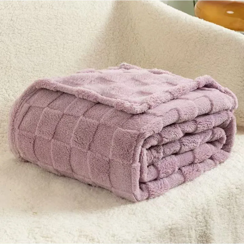 2024 Latest Model Polyester Fiber Blanket Modern Simple Style Pure Color Blanket