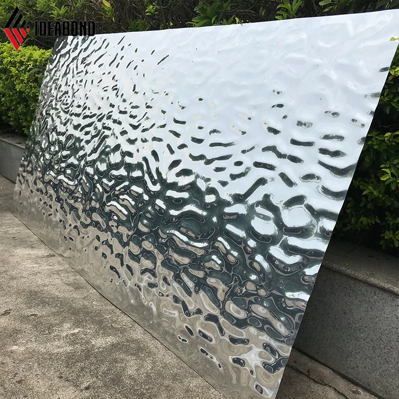Новый дизайн металлическая текстура 3D тисненая зеркальная алюминиевая композитная панель строительные материалы производители в Китае