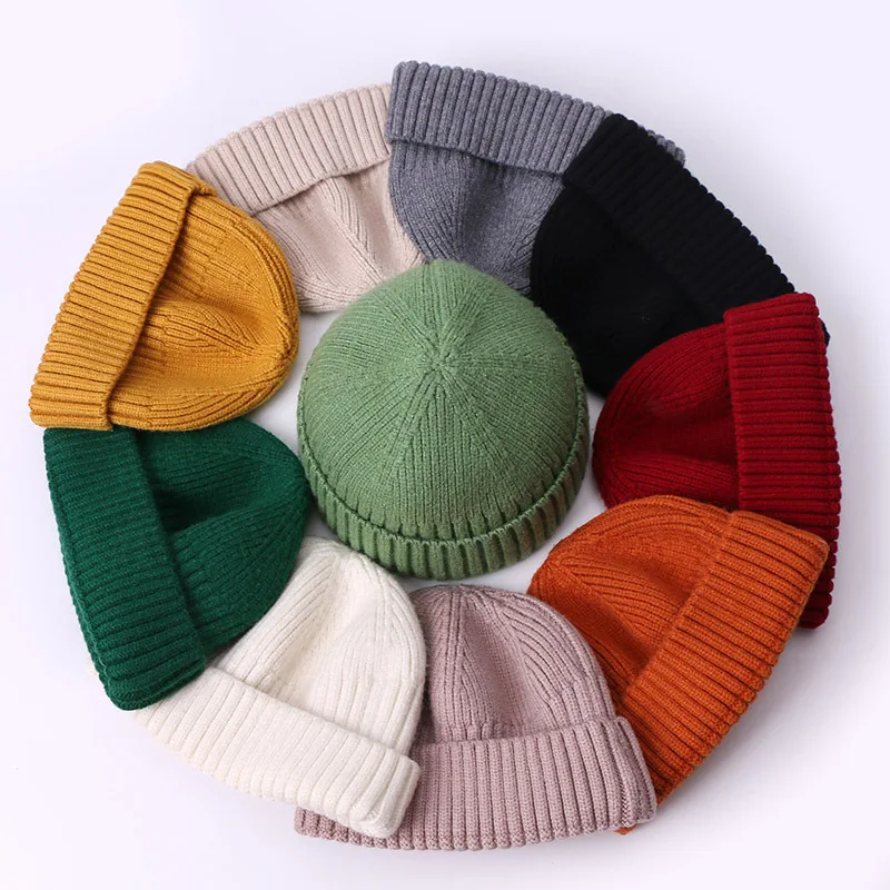 Ready to Ship Winter High Quality Knitted Melon Skin Cap Baby Beanies