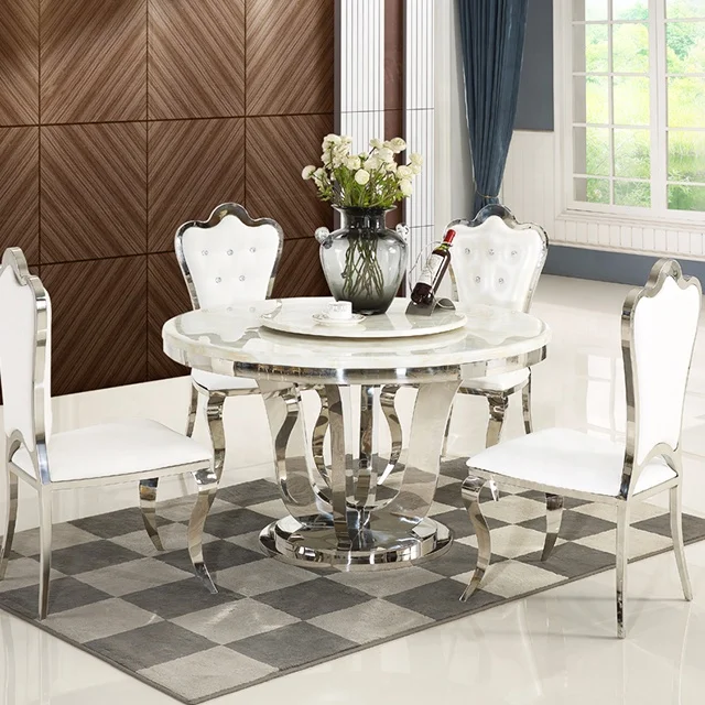 Chinese style elegant metal marble dining table CT011
