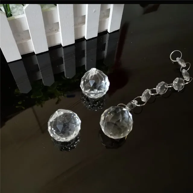 Wholesale Colorful Pendant Prisms chandelier accessories hanging lamp faceted clear glass crystal ball