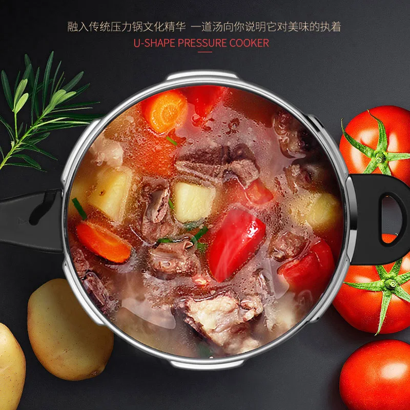 U-Shape 20cm/4.0L Stainless steel Gas Pressure Cooker large stainless steel 304/201 fast cooking rice pot