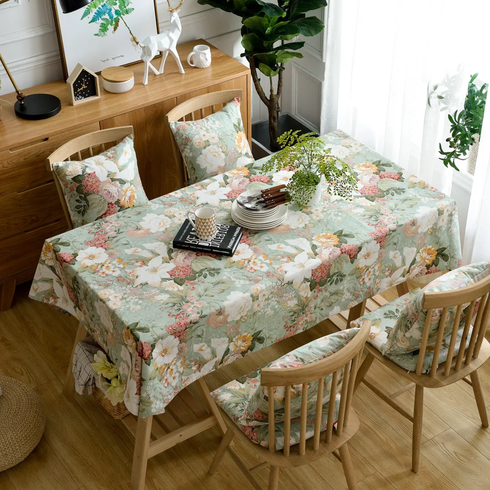 Handmade Modern Floral Tablecloth round Waterproof Fabric PVC Simple Printed Coffee Table Cloth for Outdoor Banquet Wholesale