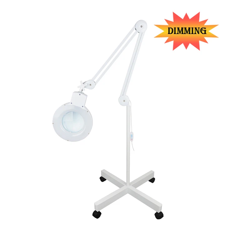 Desk lamp Stand Floor Lamp for beauty salon sewing craft  Lash Facials dimmable magnifying lamp magnifying glass with light