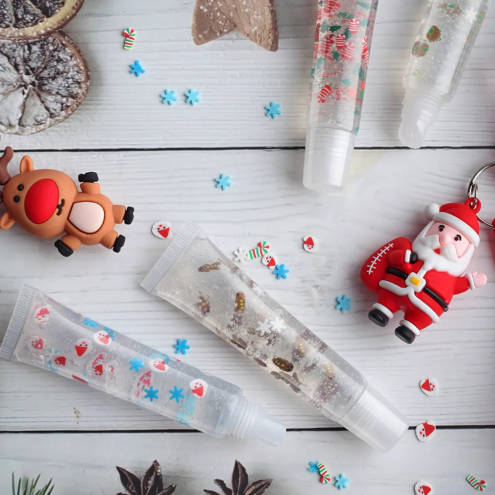 Christmas Holiday Gift No Logo Mini Luggage Case  Lip Balm Oil vegan free lip makeup 4-color 15 ML