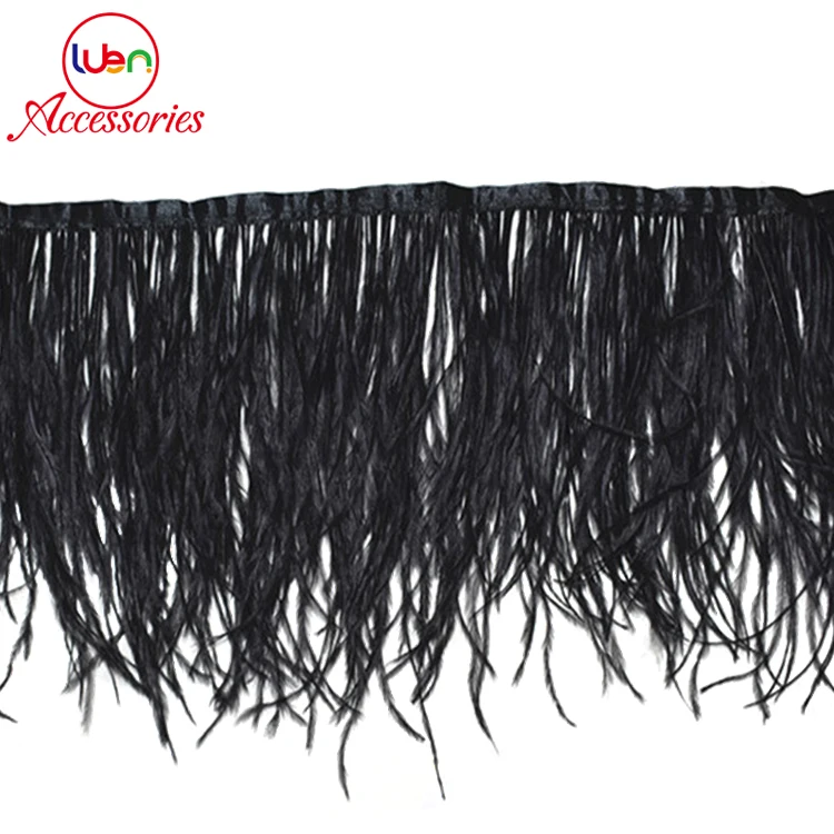Fluffy 8cm ostrich feather thick trimming fringe for DIY clothing accessories