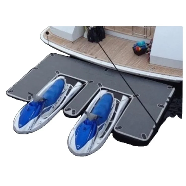 Inflatable jet ski floating dock PVC dropstitch water floating island lounge pontoon dock platform for yacht