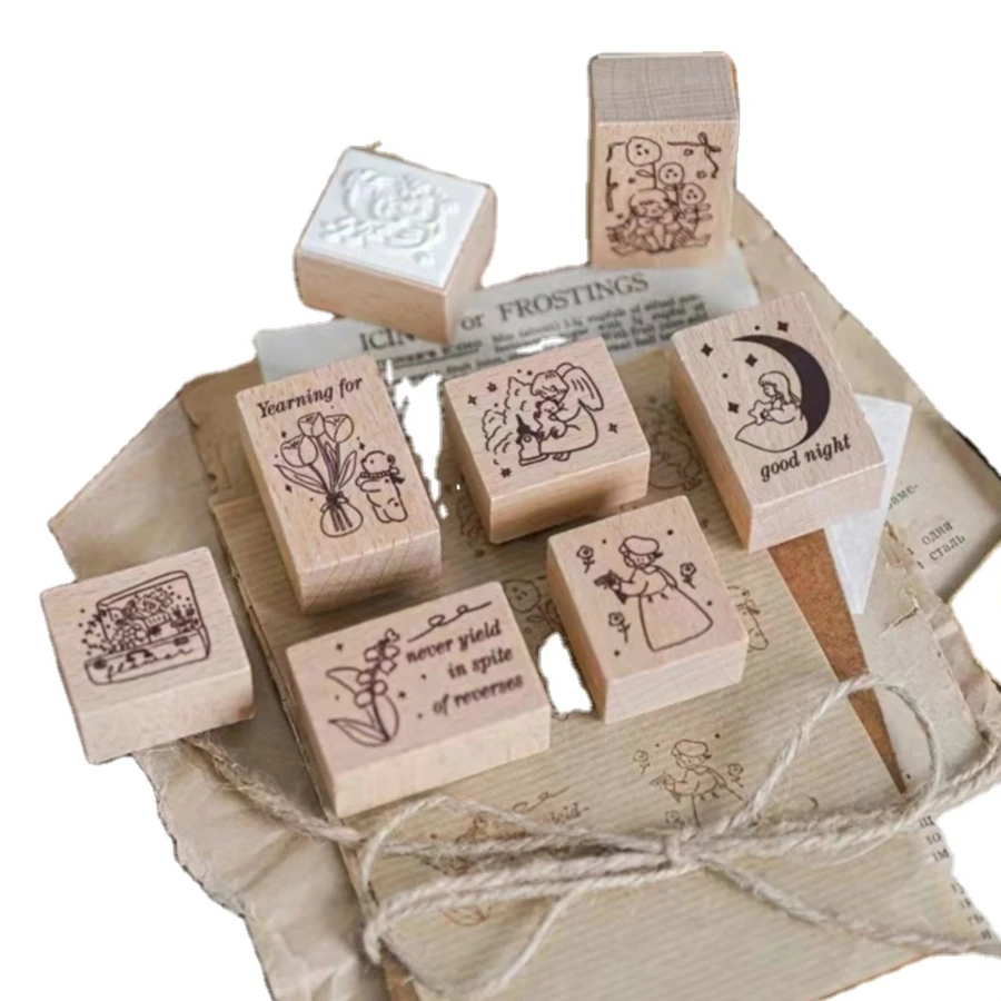 Wooden Stamp With Lace Patterns Cheap Wood Stamp Custom Wooden Stamps