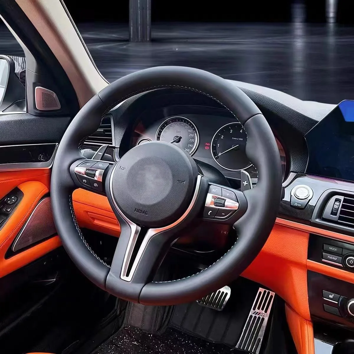 Автомобильный спортивный кожаный руль для BMW M2 M3 M4 M5 M6 F30 F10 F35 F22 E46 E90 E92 F32 E60 F serie автомобиля