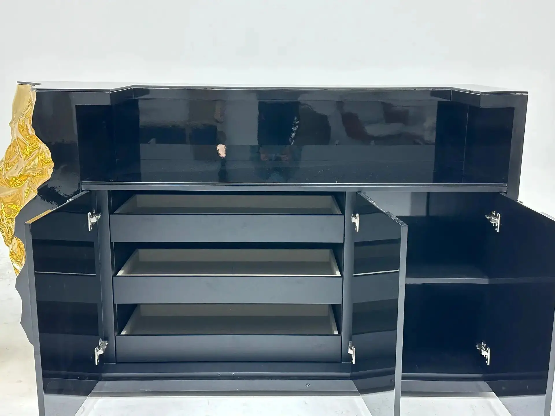 Italian light luxury side cabinet split type designer modern metal personality large capacity storage cabinet