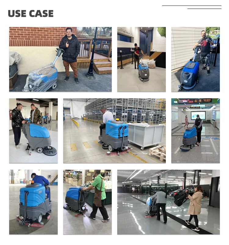 Factory Supply Industrial Floor Scrubber 70L Clean Water Tank with Brush Scrubber for Sweeping Machines