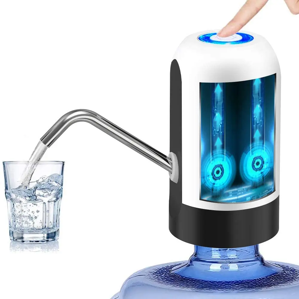 white mini automatic portable electric rechargeable pump usb freestanding water bottle dispenser