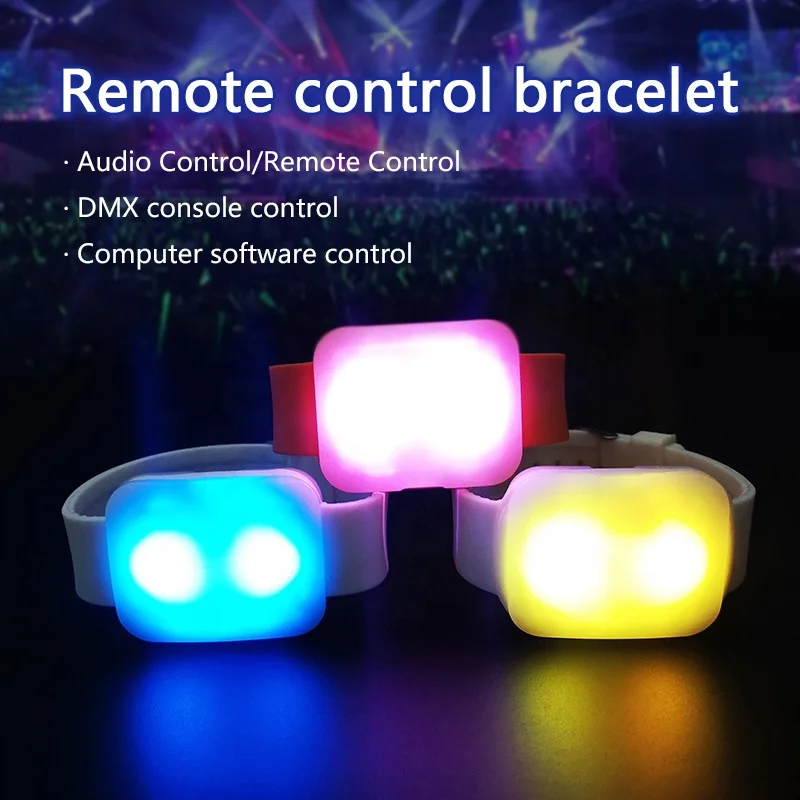 Night Party Supplies LED Glow Wristbands Blink Luminous Lighting Flashing Customized LED Glow Bracelets