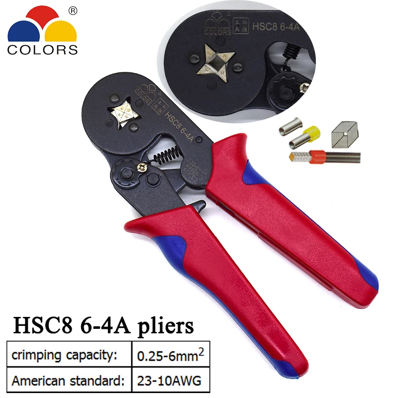 HSC8 10С 0 25-10mm2 23-7AWG 6-4A/6-6 25-6mm2 16-4 обжимные клещи электрическая трубка Клеммы Коробка мини фирменный Зажим