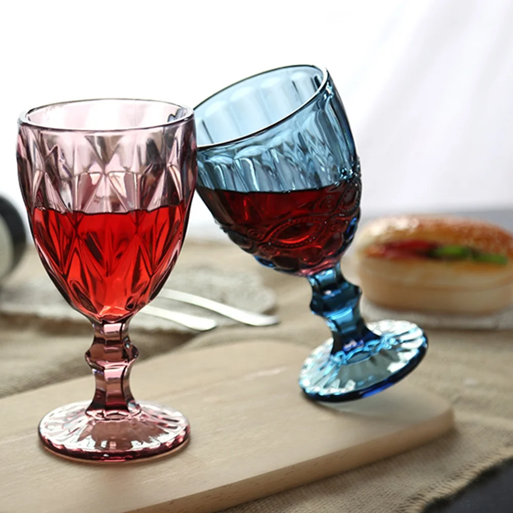 White colorful xl unique amber bordeaux shatterproof custom logo carved stemless goblet flute wine glasses sets of 6