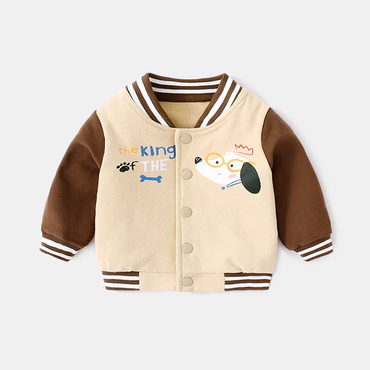 
Unisex cartoon printing french terry fabric baby coat baby outwear jacket 