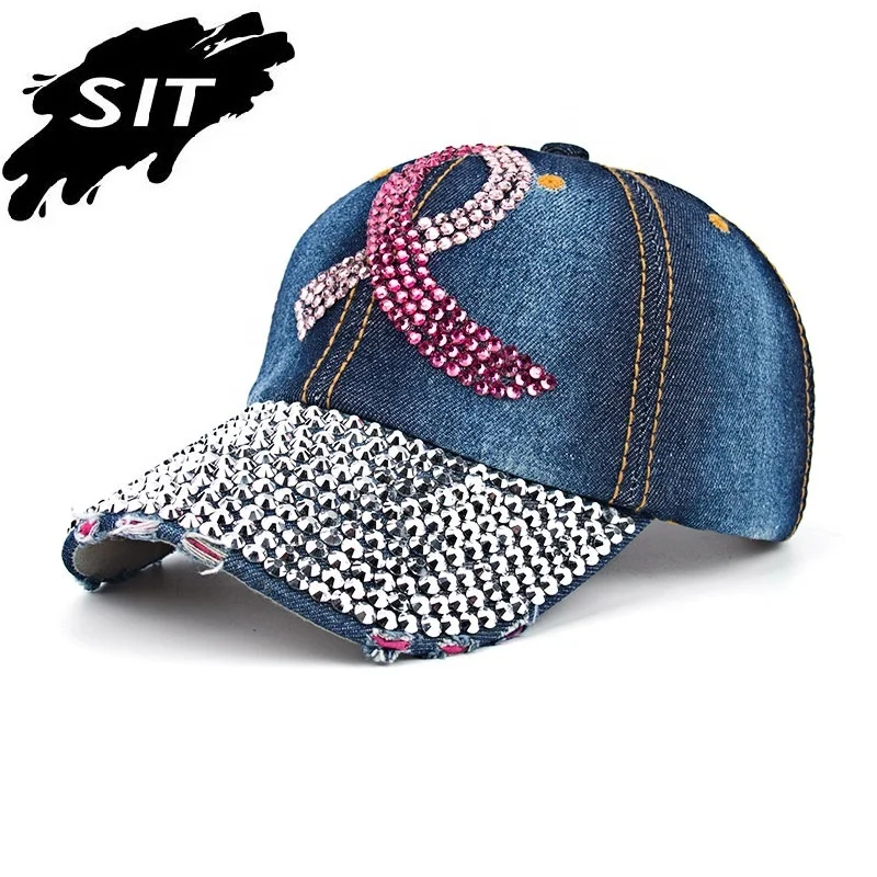 Wholesale Rhinestone Decorated Cap Unique Baseball Caps hats for Women