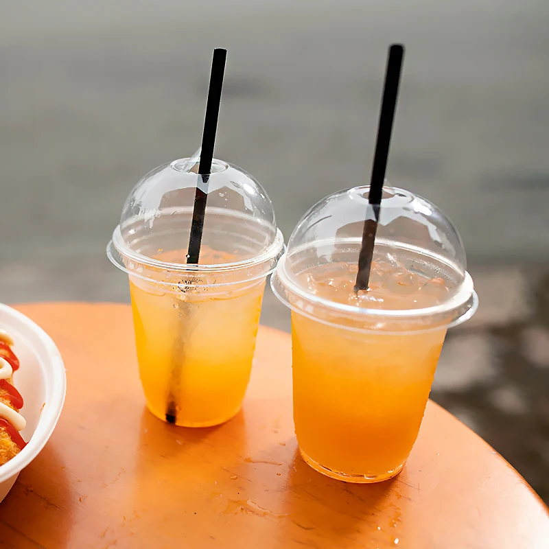 Custom 12 16 24 32Oz Boba Disposable Iced Coffee Juice Bubblemilk Tea Dessert Beverage Party Plastic Drink Cups With Lids