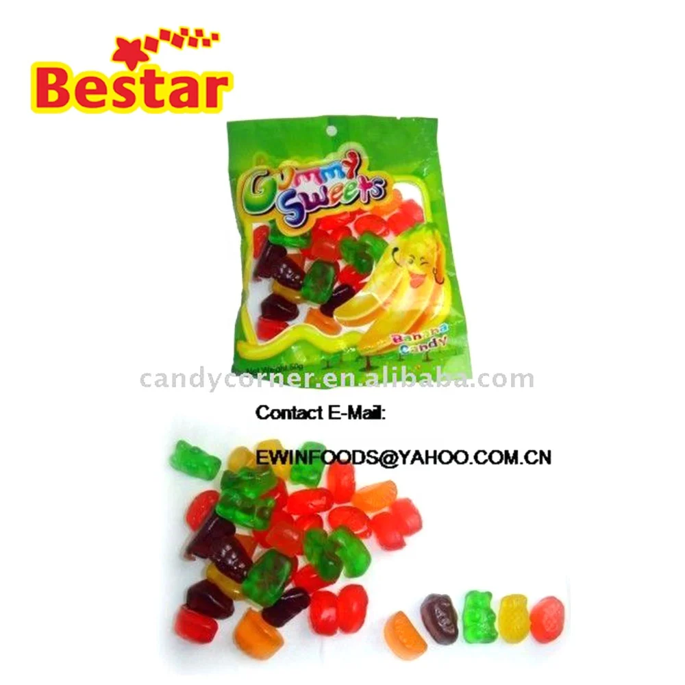 Animal bear shapes gummy fruit juice soft candy