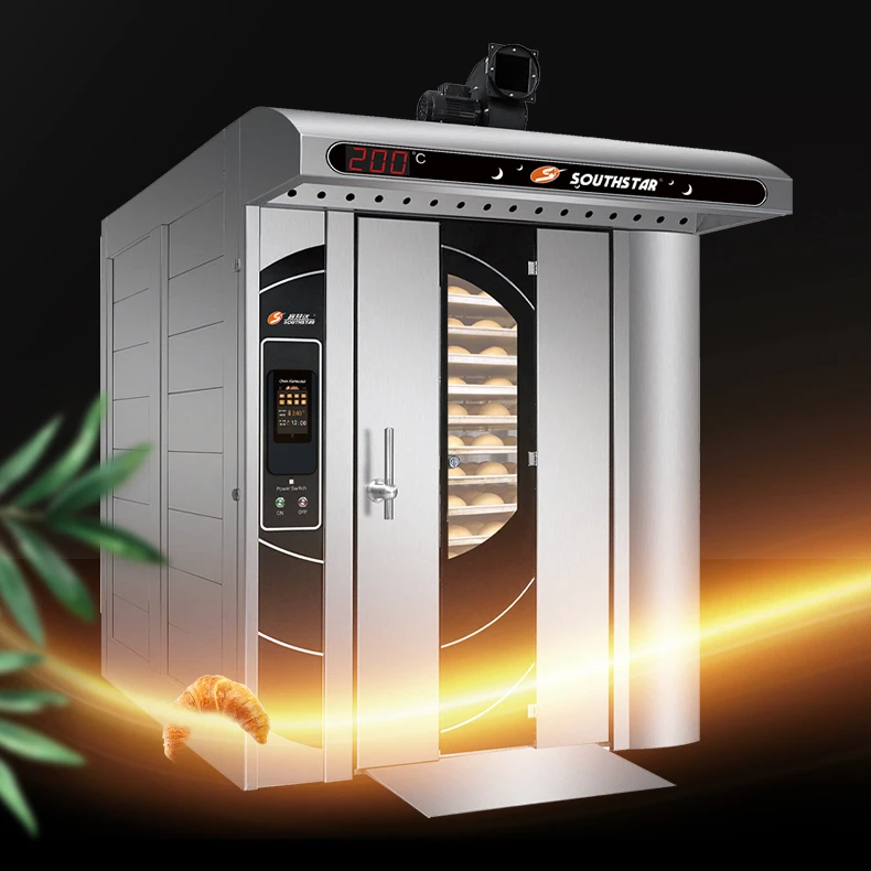 Hot selling rotary oven heat resistance italy baking french bread duck rack diesel fuel fired electric hot air circulating oven