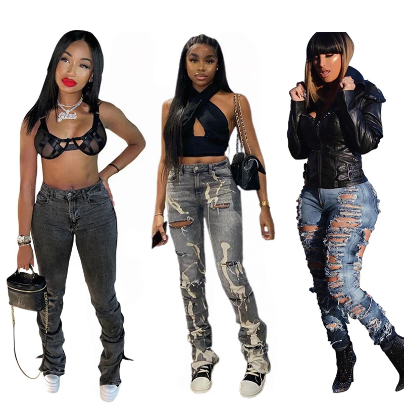 QC2272 солнцезащитные очки в популярном стиле; S-2XL рваные джинсы для женщин