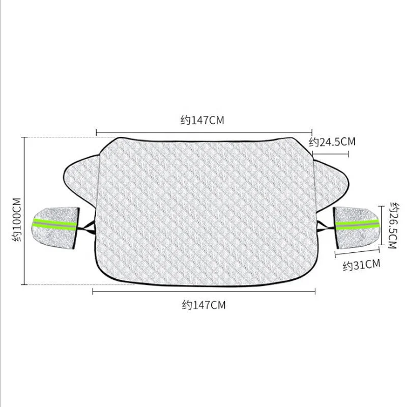 Green reflective bar antifreezing  frostproof waterproof snowproof car front windshield sunshade snow cover