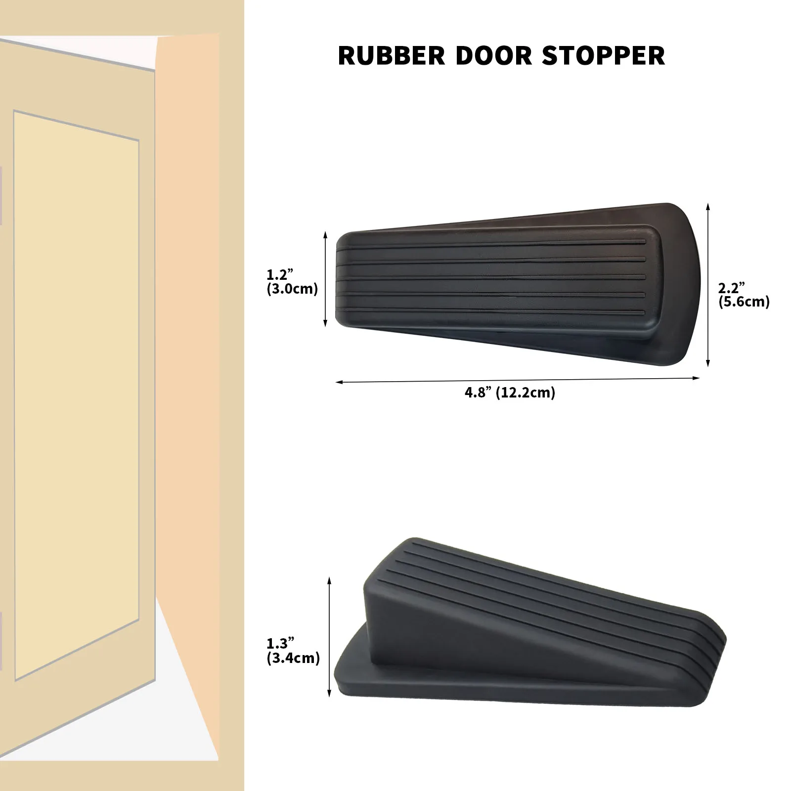 Floor door bottom cross size door stopper, door gap, rubber door stopper wedge