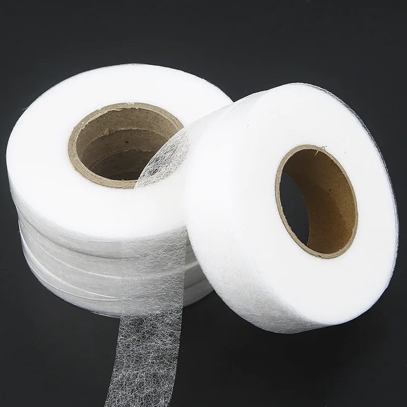 DIY 1cm 2cm 3cm 100m Iron-on Hemming Tapes Wonder Web Fusible Bonding Garment Accessories Black/White hemming web tape