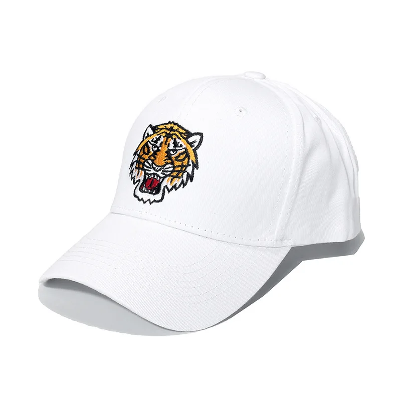 New hot selling tiger head embroidery personality street hip-hop curved brim hat performance hat
