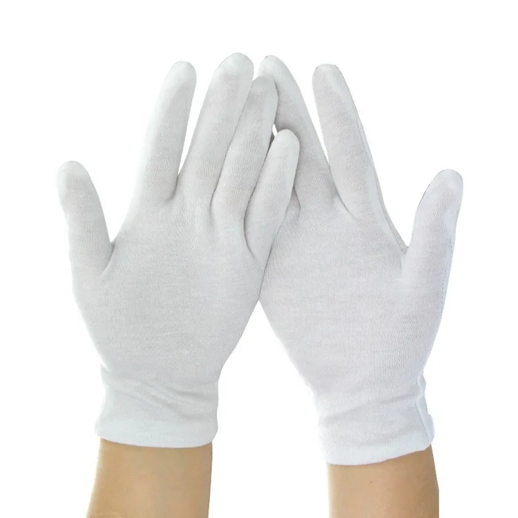 High Quality Dry Hands SPA Gloves Jewelry  Inspection Cotton Gloves White