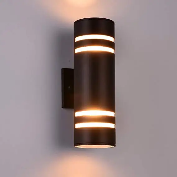 cylinder outdoor wall light led metal black lighting outdoor wall mounted lamp