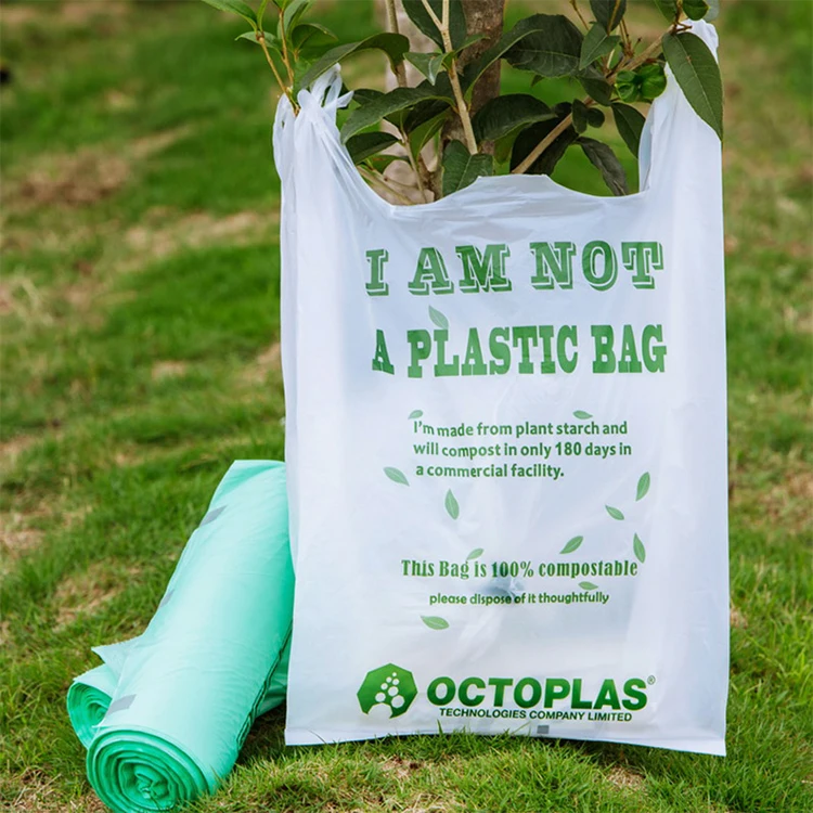En13432 Certified Eco-Friendly 100% Compostable Custom Design Compostable Bag T-Shirt Bag Biodegradable Bags