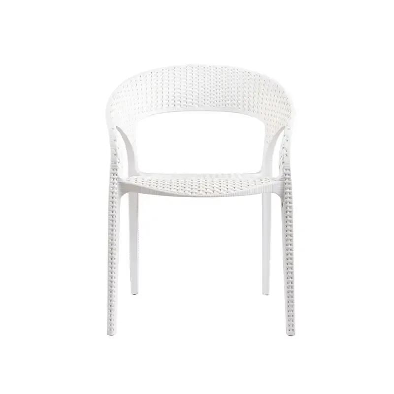 Factory Wholesale Outdoor Dining Lounge Chair Stacking PP Plastic Stackable PVC Rattan Garden Chairs