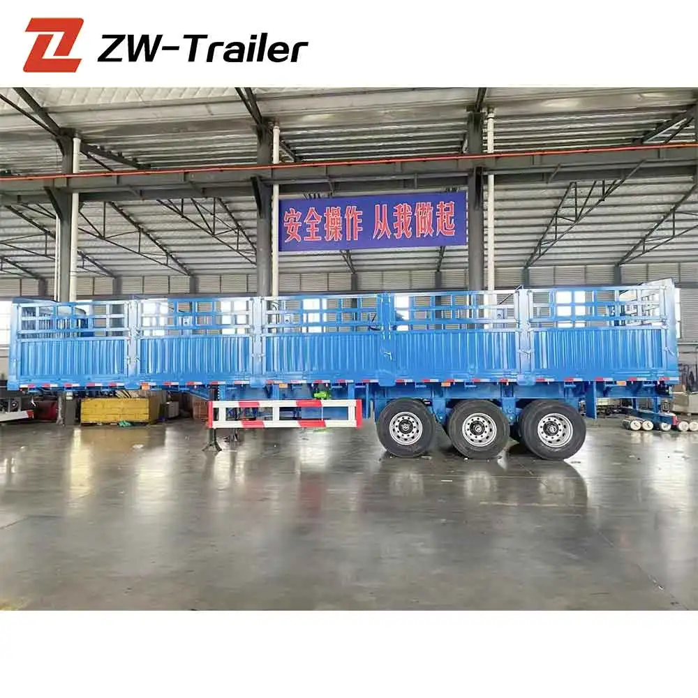 ZW Group 3 axle 80 ton fence semi trailer transport cargo fence semi trailer for Zimbabwe